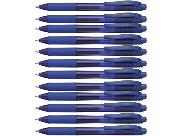 Pentel EnerGel-X Retractable Liquid Gel Pen (1.0mm) Metal Tip, Blue Ink, Box of 12 (BL110-C)