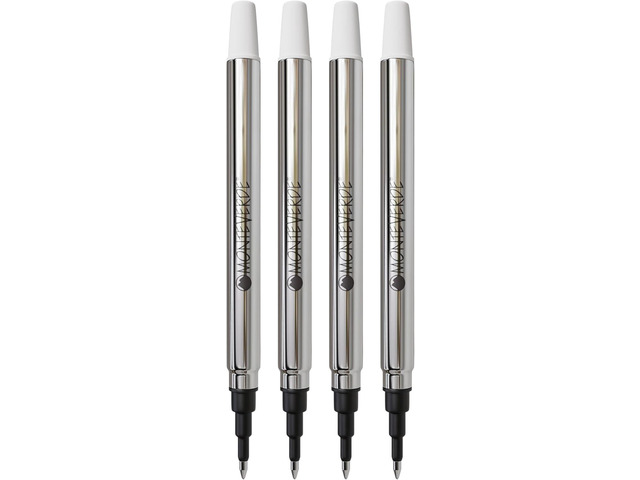 Monteverde USA Rollerball Refills to Fit Sheaffer & Sailor Pens, Fine Point, Black, 4-Pack, Reliable Ink for Professionals
