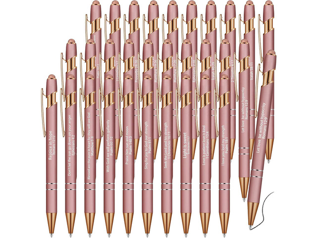 Geosar 30 Pcs Christian Bible Verse Ballpoint Pens Gifts for Women Inspirational Scripture Bulk Pens Motivational Quotes Funny Ballpoint Gifts for...