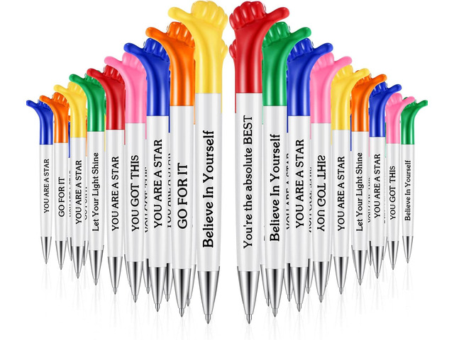 Geyee 60 Pcs Thumbs up Pens Bulk Funny Pens Affirmation Inspirational Quotes Motivational Messages Pen Fun Employee Appreciation Gifts Bulk...