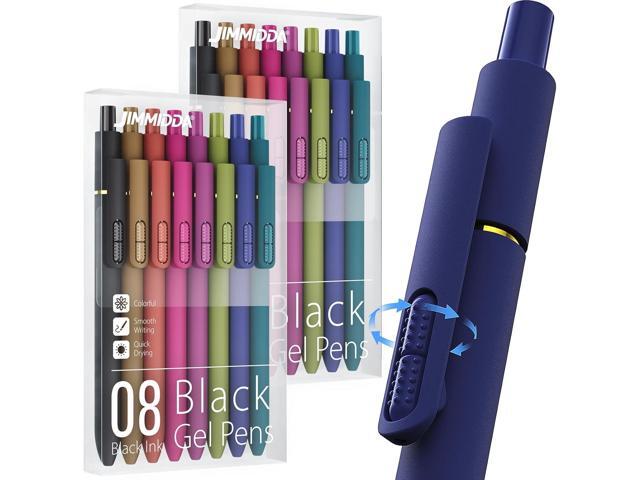 16Pcs Black Gel Pens - 0.7mm Medium Point Black Ink Pens Smooth Writing - Quick Drying Retractable Pen for Men Women (Vintage - 16Pcs)