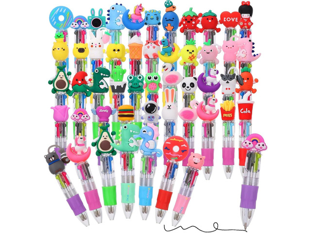 BESARME 48 Packs Multicolor Pen in One, 4-in-1 Fun Pens for Kids Cute Pens Bulk End of Year Gifts for Students Elementary Graduation Gift Prize...