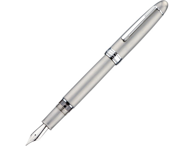 Asvine J16 Brushed Titanium Fountain Pen Jowo Broad Nib Piston Filling, Ink Window, Wrench & Box