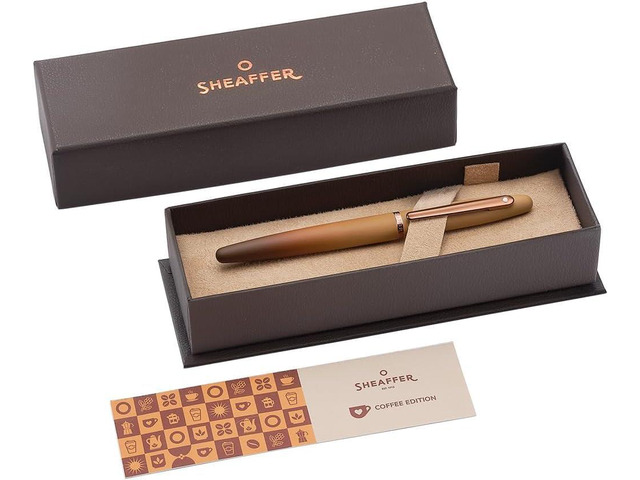 Sheaffer VFM 9428 Coffee Edition Matt Brown Pen with Regal Brown PVD Gold Signature Trims and White Dot of Excellence (Fountain [Fine])