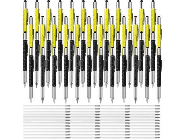 Chinco 48 Pcs Multi Tool 6 in 1 Ballpoint Pen for Men Dad Gifts for Father Multi Function Screwdriver Touch Screen Pen with Ruler Level Gauge.