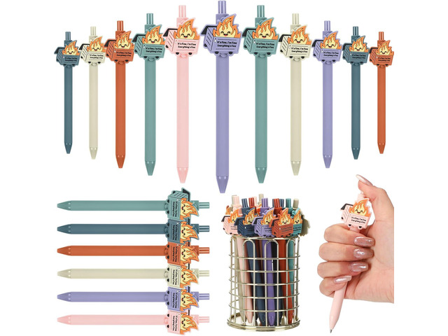 Sayglossy Dumpster Fire Pen for Coworker Positive Funny Office Ballpoint Pens Dumpster Fire Desk Accessories End of Year Gift for Graduation Team...