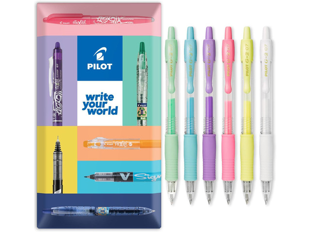 Pilot Pen G2 07 Assorted Colour Pack Fine Retractable Gel Ink Pen Rollerball Pen 0.7mm Nib Tip 0.39mm Line Width Refillable BL-G2-7 (1 Pastel - 6...