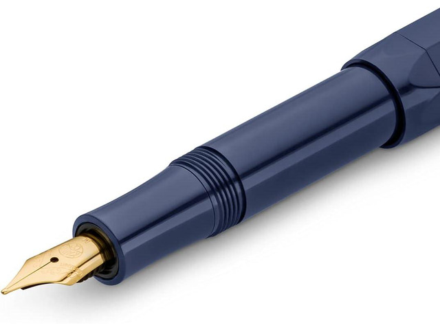 Kaweco CLASSIC SPORT Fountain Pen Navy Blue with 23 Carat Gold-Plated Steel Nib and Iridium Tip for Ink Cartridges I Sport Fountain Pen 13 cm I...