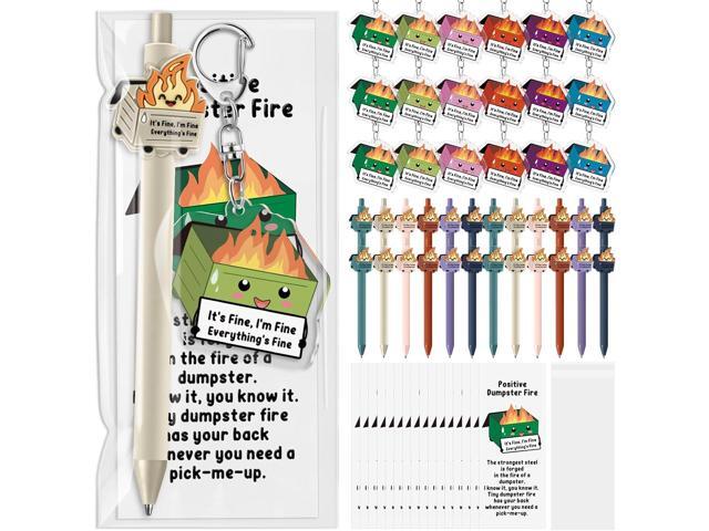 Sayglossy 36 Sets CNA Week Gifts Dumpster Fire Response Team Funny Ballpoint Pens Acrylic Keychains Bookmarks EMS Week Gifts for Volunteer Nurse.