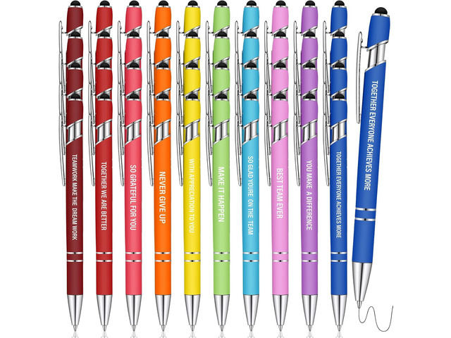 Eersida 40 Pieces Inspirational Pens for Coworkers Motivational Gift Adult Uplifting Encouraging Office Pens Positive Quotes Ballpoint Touch Stylus...