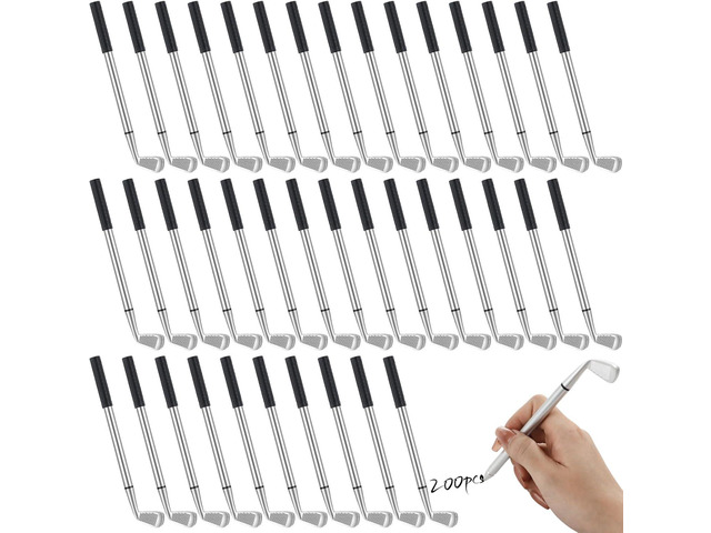 Lnrueg 200 Pcs Mini Golf Club Ballpoint Pens 1.0mm - Bulk Golf Pens for School, Office, Souvenirs, Golfing Club Props, Black Ink