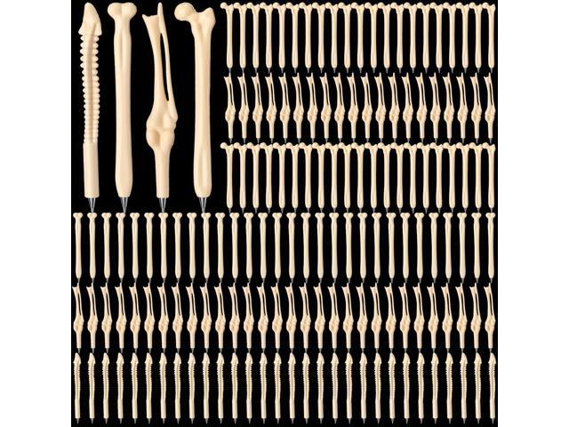 Yeaqee 200 Pieces Black Ink Bone Shape Ballpoint Pens Funny Novelty Bone Ballpoint Pens Doctor Gifts for Men Doctor Nurse Party Crazy Student Gift.