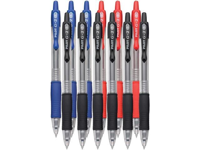 G2 Retractable Premium Gel Ink Roller Ball Pens Ultra Fine Point (.38mm) Black/Blue/Red Ink 12 pack; Refillable & Premium Comfort Grip Bundle with.