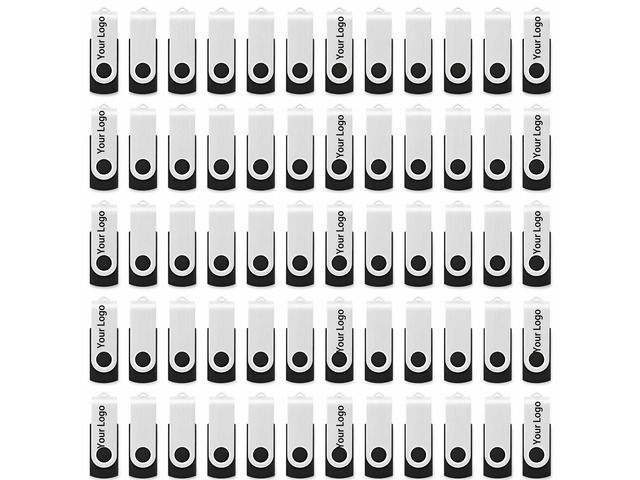 8GB USB Flash Drive Bulk 50 Pack, Custom Logo USB 2.0 Swivel Memory Stick, Personalized Thumb Drives for Promotional Giveaways, Photography,...