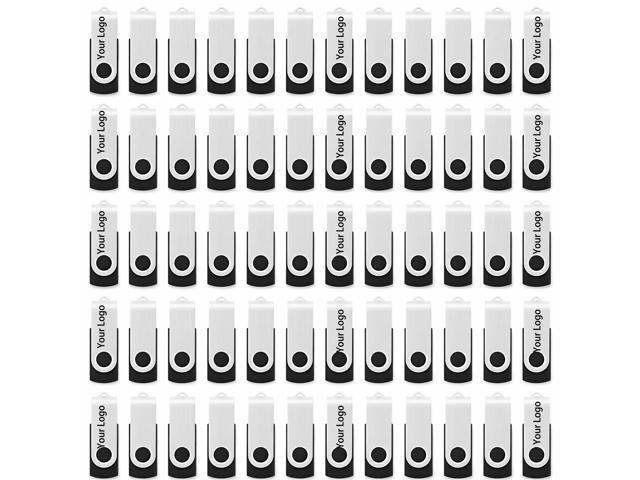 16GB USB Flash Drive Bulk, Custom Logo USB 2.0 Swivel Memory Stick, Personalized Thumb Drives for Corporate Branding, Photography, School, Wedding,.