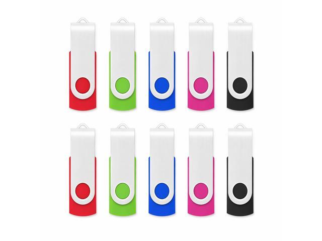Customizable flash drives 2GB Colorful Swivel USB 2.0 Memory Stick Bulk Pack, Portable Thumb Drive Jump Drive for Data Storage Office school and.