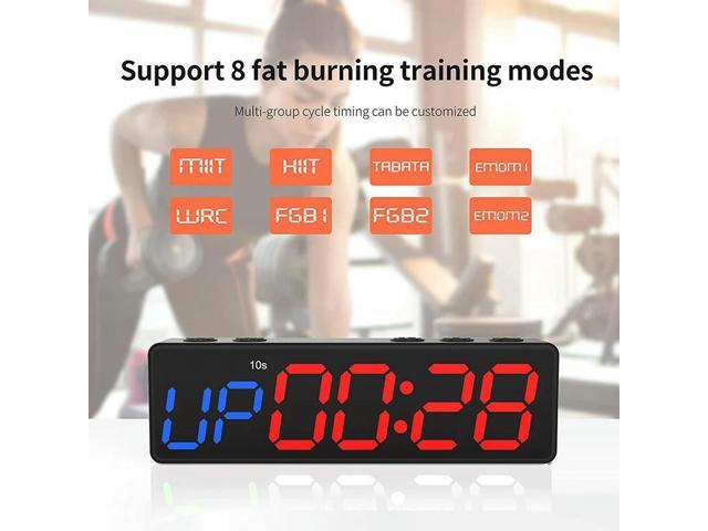 Workout Clock with , Mini Gym Timer with Built-in Magnet for Home Gym, Programmable Countdown/Up Timer