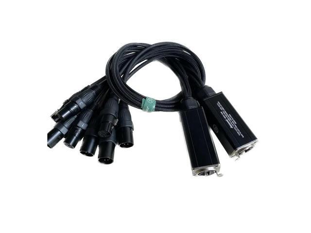 DMX XLR 5 Pin to RJ45 Cable - RJ45 to Dual XLR Male & Dual Female Cable For Stage and Recording Studio 1 Pair