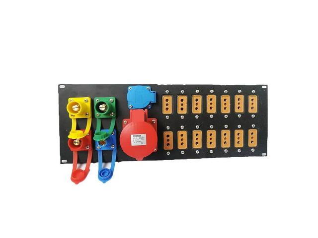 Professional Stage Lighting Audio Power Box Direct Box Aviation Cabinet 200A Rhinoceros Plug 14 Channels 40A Rubber Wood Socket