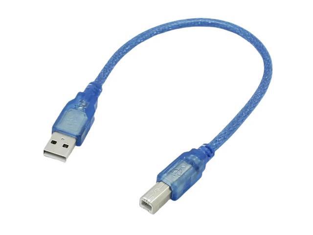 10pcs/lot 30cm USB 2.0 Type A Male to B ( AM BM ) Adapter Converter Short Data Cable Cord for Printer Blue