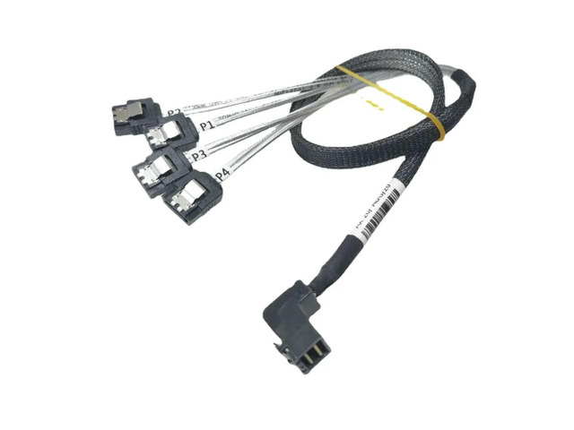 90 Degree Right Angled Internal 12Gb/s HD 36P Mini SAS SFF-8643 to 4 x SATA Cable Hard Drive Data Server Transmission Line 50CM