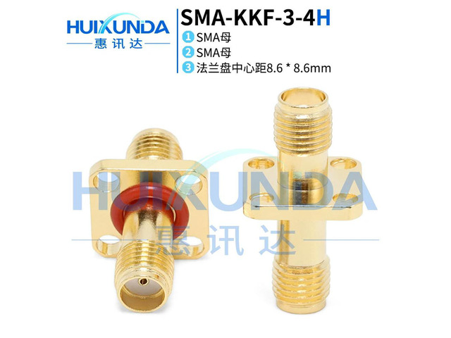 SMA-KKF-3 SMA female to female double female belt flange waterproof ring fixing connector SMA-KFK-M