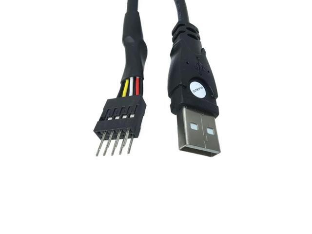 PC Computer Motherboard Internal USB 9pin Male To External USB 2.0 A Male Data Extension Cable Shielding 20cm