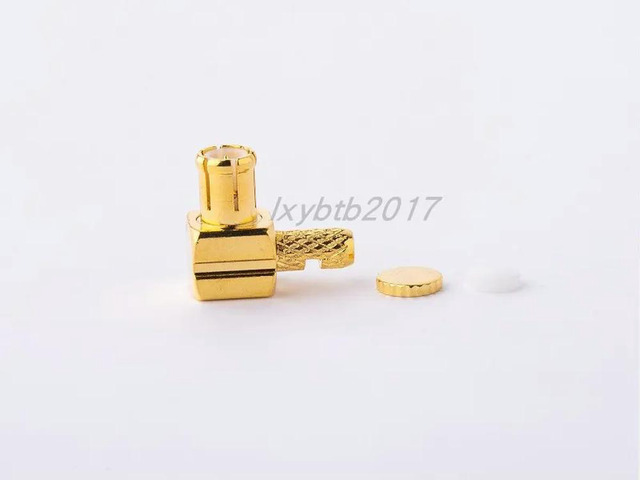 MCX-JW1.37 RF bent male head adapts to RG047 cable and connects to ultra-fine RF cable RF1.37mm cable