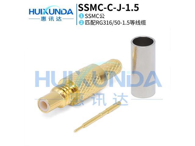 SSMC-C-J-1.5 SSMC male crimp 50-1.5/RG316 wire SSMC-J3 connector 0.1gold