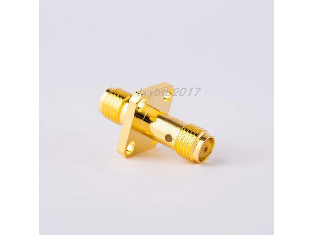 SMA-KFK-2C outer screw inner hole adapter SMA-KKF glue filling mother mother 18G four-hole flange fixed through the wall