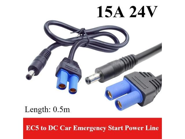 EC5 to DC Car Emergency Start Power Line 15A EC5 Female to DC 5.5*2.1mm Male Connector Charging Adapter Conversion Cable