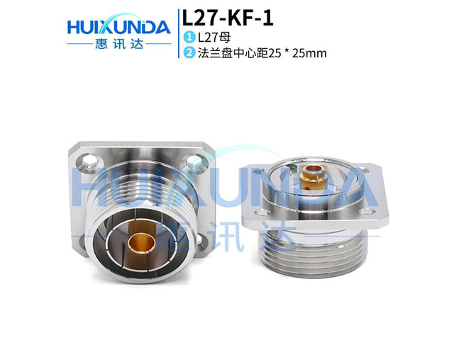 L27-KF L27 female base with four-hole flange connector, panel-mounted L27-50KF base station connector