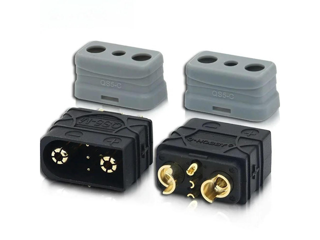 QS5 Balance Car Lithium 60A Power Plug 3p Signal Pin Electric Sweeper Charge and Discharge Copper Gold Plating Connector