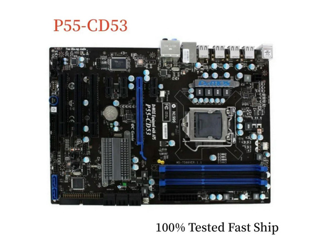 For P55-CD53 Motherboard P55 16GB LGA 1156 DDR3 ATX Mainboard 100% Tested Fast Ship