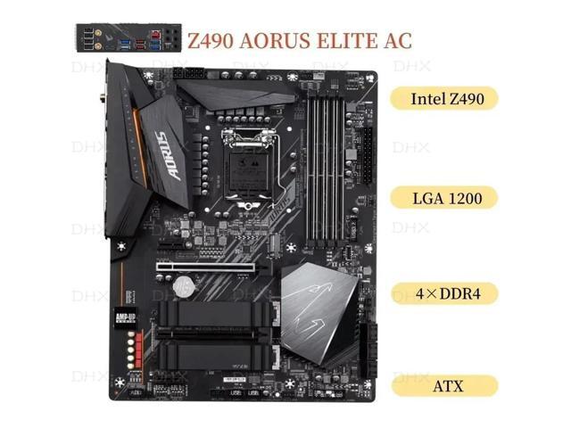 For Z490 ELITE AC Motherboard LGA 1200 128GB DDR4 ATX Mainboard 100% Tested Fast Ship