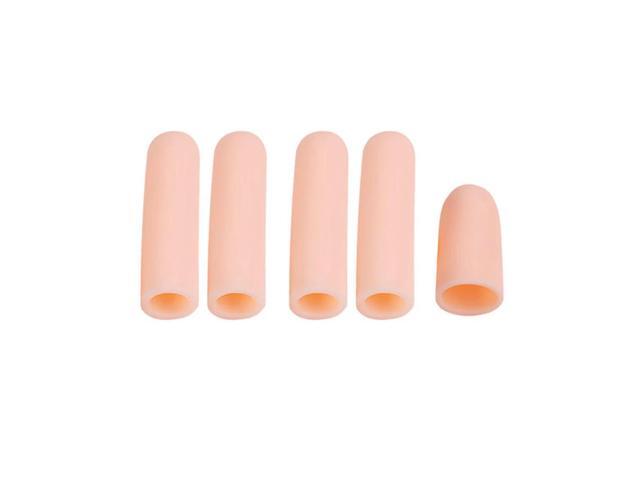 5Pcs Gel Finger Cots Waterproof Finger Sleeves Silicone Finger Covers for Finger Cracking Wound Hand Eczema Arthritis