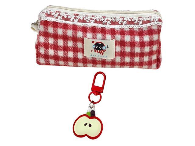 Cute Kitty Pencil Pouch with Pendant Stationery Organizer for Girl Students