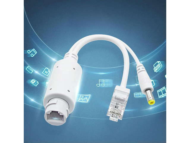 48V To 12V POE Spliter Waterproof Supply Module Injector Extender Ethernet Adapter Cable for IP Camera AP Voip Phone and More