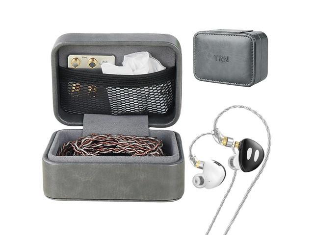 Earbud Case Automatic Magnetic Closure Headphone Small Pouch PU Leather Anti-scratch for Wired Earbuds USB Cable Wall Charger