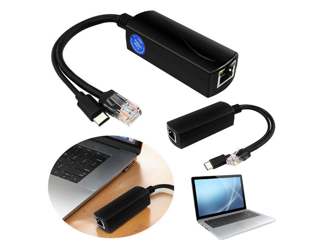 Type C PoE Splitter 5V/4A IEEE802.3af/at Compliant PoE Splitter 48V To 5V 4A Micro USB Adapter for Raspberry Pi 5