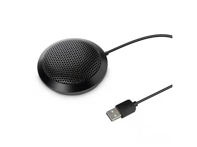 USB/3.5mm 360° Omnidirectional Condenser Mic Plug & Play Desktop Computer Mic Anti-Slip Base for Video Conference Gaming Chatting