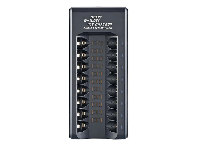 1.2V 8 Slot USB Electric Electric Charger for AA/AAA Ni-MH/Ni-Cd with LED Indicator