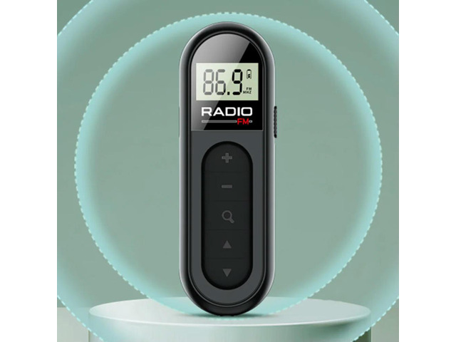 Mini Pocket FM Radio with Backlight LCD Display Radio Receiver 3.5mm Headphone Jack Clip Small Radio for Meeting Sports