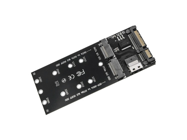 M.2 To SATA Adapter SFF-8654 To M2 NVME SSD Converter 2 in 1 Combo Adapter Converter Riser Board for PC Desktop Mainboard