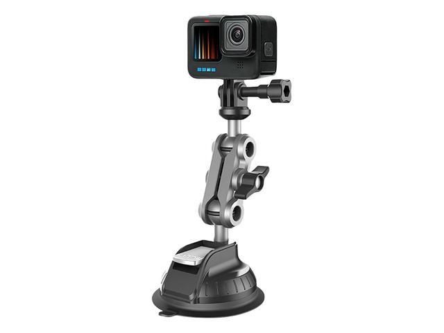 Car Suction Cup Phone Action Camera Holder 1/4 Inch Vehicle Windshield Holder 360 Adjustable for Phone Action Camera