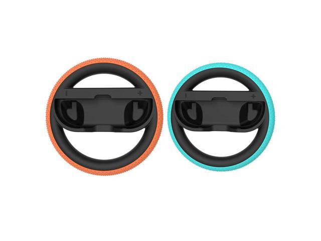 For Switch 2 2Pcs Racing Steering Wheels with Silicone Pad Round Steering Wheel Grip Holder Game Attachment Accessories