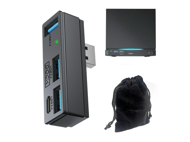 4 in 1 USB 3.0 Hub for Steam Machine 5 PC Laptop USB Hub Expander Dock 5Gbps Plug and Play with Indicator & Pouch