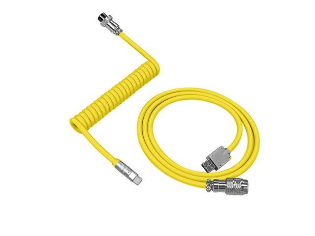 2 in 1 Spiral Paracord Gold-plated Aviator Cable for Mechanical Keyboard Spring Wire Type-c To USB Desktop Computer Accessories