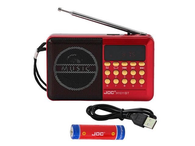 FM Radio Rechargeable BT 5.4 Radio Speaker with LED Display for Home Travel Gifts for Seniors Elderly