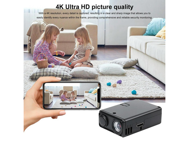 4K Indoor Camera with 8GB SD Card Monitor with Motion Detection Alerts & Remote Viewing for Home